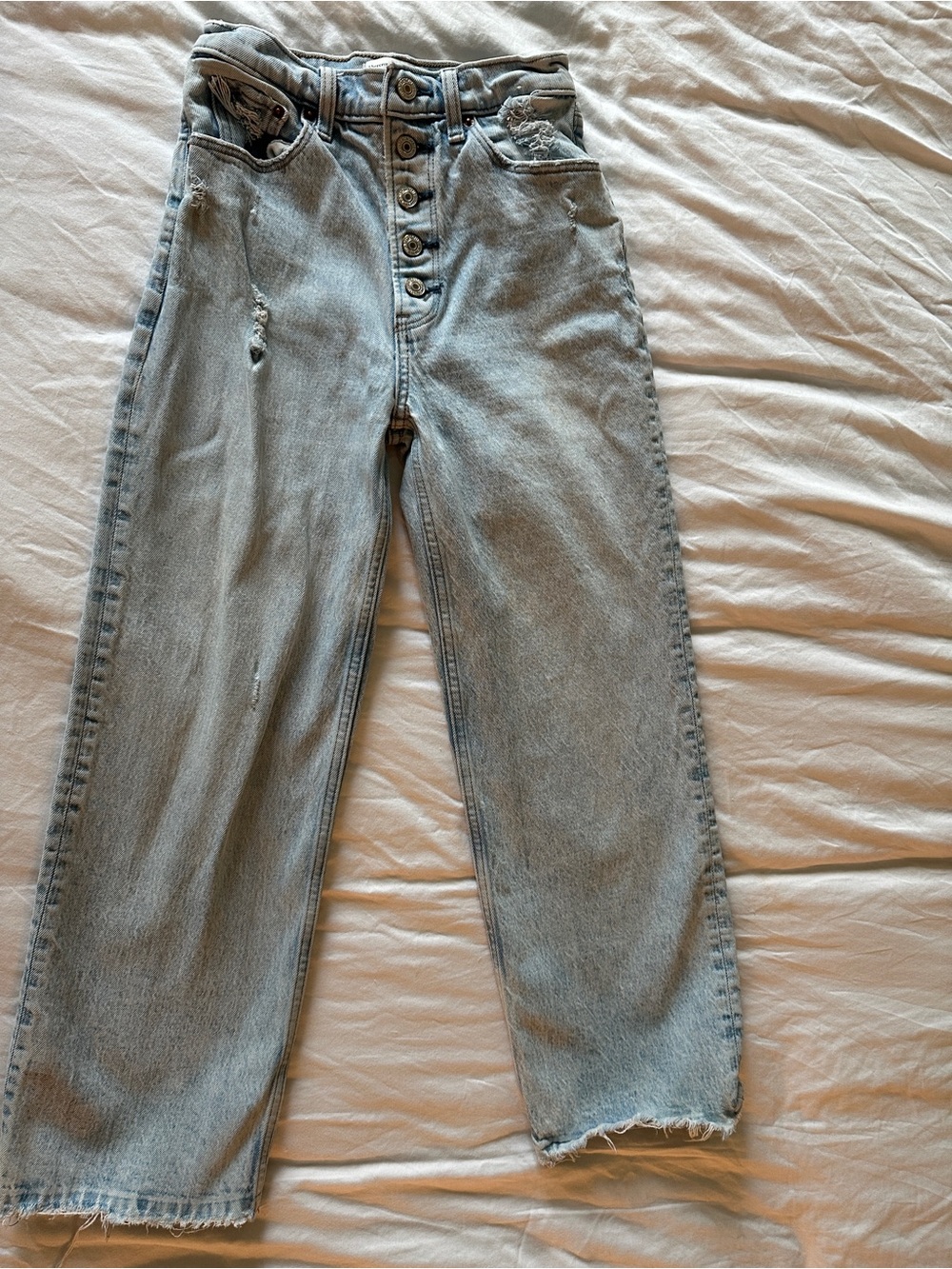 Abercrombie & Fitch The Crop Ultra High Rise Wide Leg Jeans | Size 24